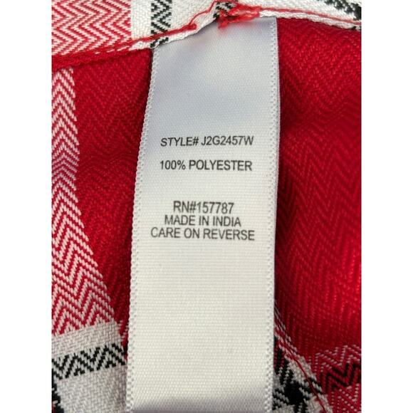 Jolie and Joy Skirt Womens Size XL Red White Plaid Pleated Skater Mini Preppy - Picture 5 of 10